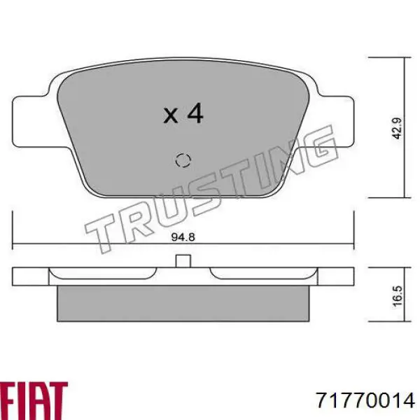 Pastillas de freno traseras 71770014 Fiat/Alfa/Lancia