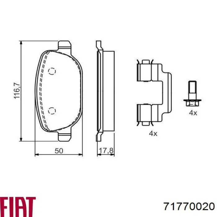 Купить 71770020 Fiat/Alfa/Lancia Колодки тормозные задние, дисковые