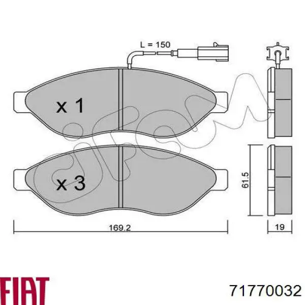 Колодки Fiat/Alfa/Lancia 71770032 цена, от 22.84 USD