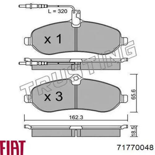 Колодки Fiat/Alfa/Lancia 71770048 цена, от 24.47 USD