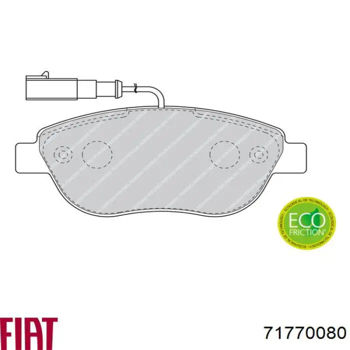 Передние тормозные колодки 71770080 Fiat/Alfa/Lancia