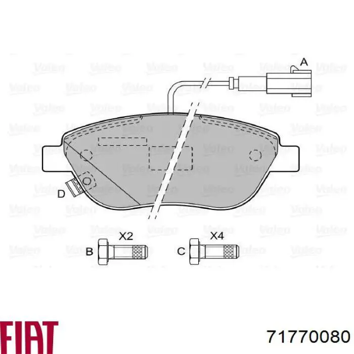 Колодки Fiat/Alfa/Lancia 71770080 цена, от 17.80 USD