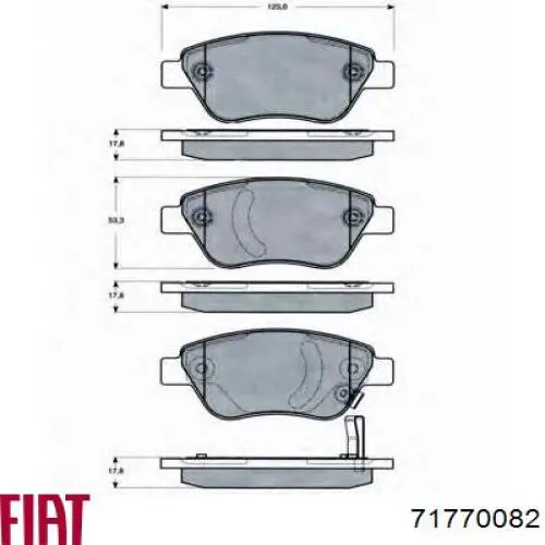 71770082 Fiat/Alfa/Lancia Колодки передние
