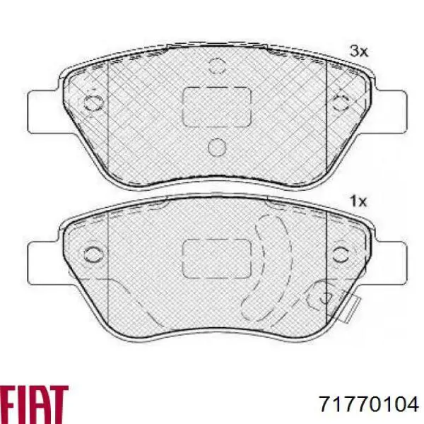 Тормозные колодки Fiat/Alfa/Lancia 71770104