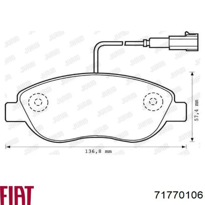Передние тормозные колодки 71770106 Fiat/Alfa/Lancia