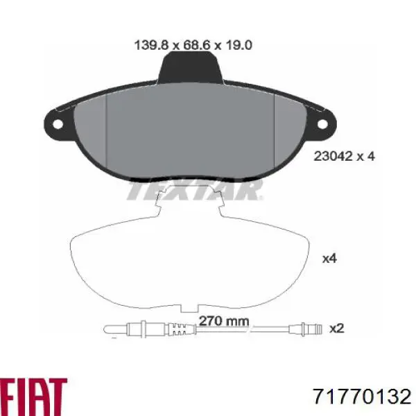 Купить 71770132 Fiat/Alfa/Lancia Колодки тормозные