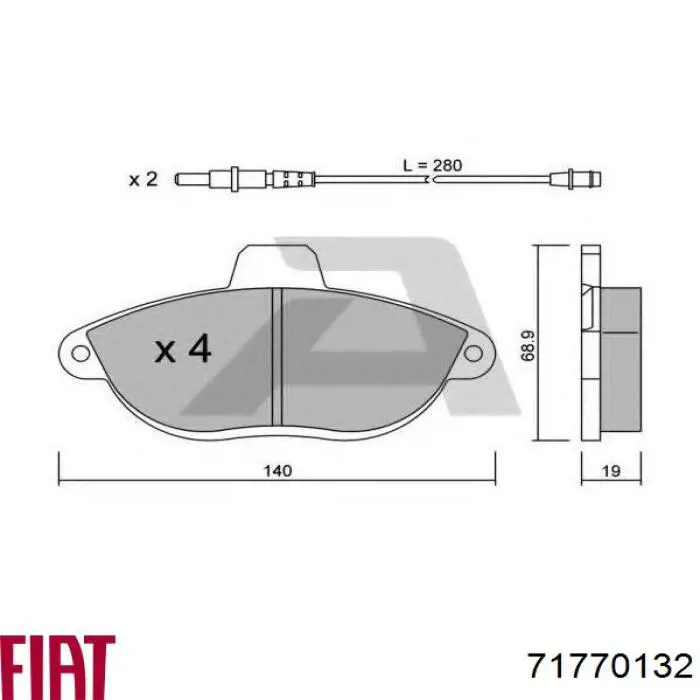71770132 Fiat/Alfa/Lancia Колодки передние