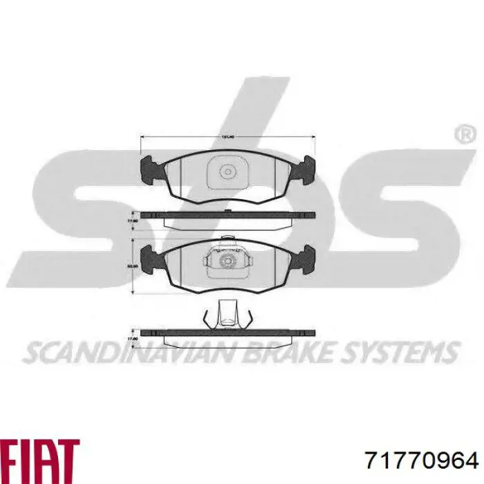 71770964 Fiat/Alfa/Lancia Колодки передние