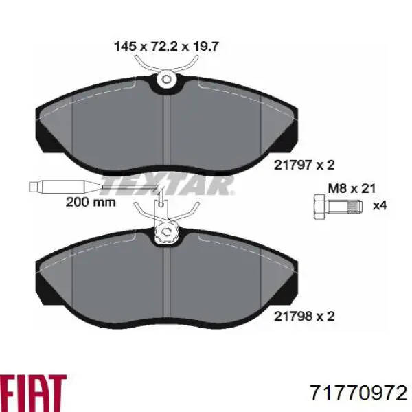 71770972 Fiat/Alfa/Lancia Колодки передние