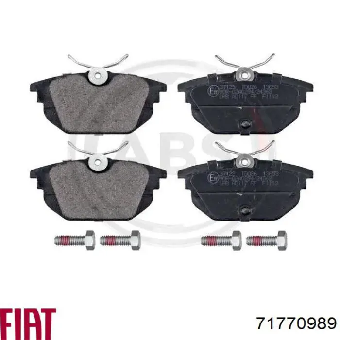 Задние тормозные колодки 71770989 Fiat/Alfa/Lancia