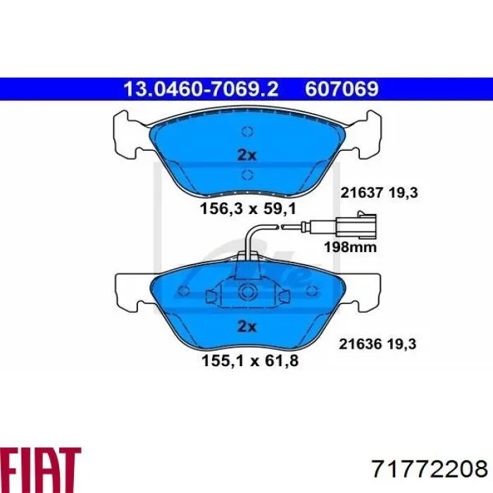 Колодки Fiat/Alfa/Lancia 71772208 цена, от 25.02 USD