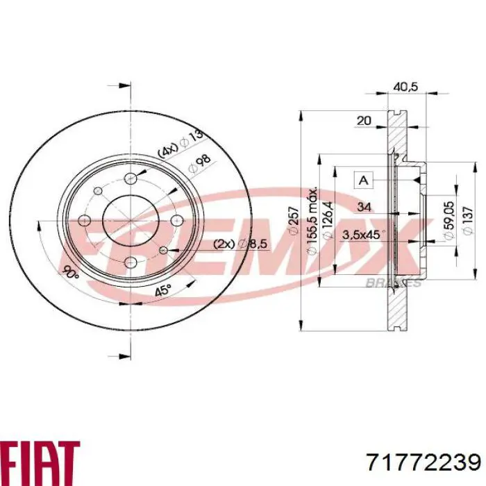 Купить 71772239 Fiat/Alfa/Lancia Ротор тормозной