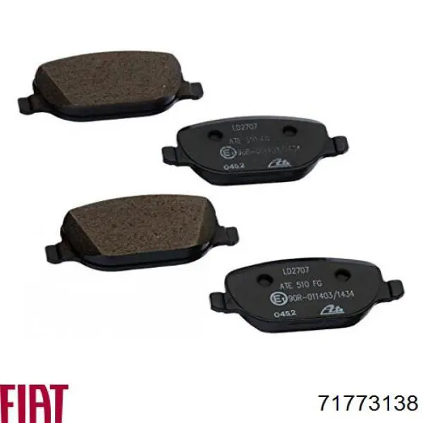 Задние дисковые колодки Fiat/Alfa/Lancia 71773138
