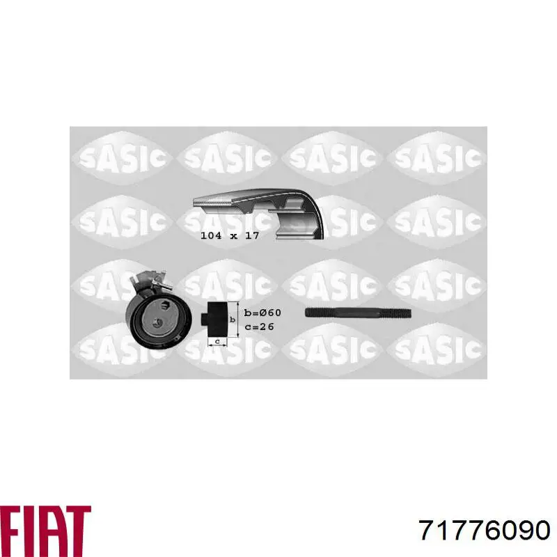ГРМ ремни, комплект Fiat/Alfa/Lancia 71776090 цена, от 44.00 USD