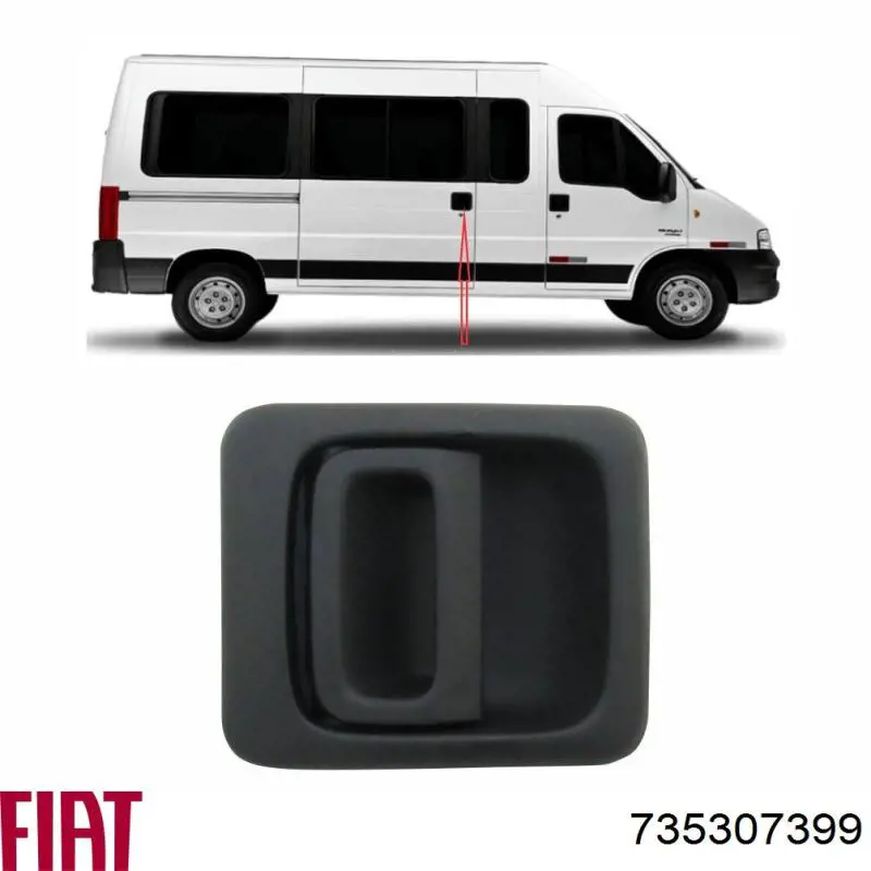 Ручка сдвижной двери наружная правая Fiat/Alfa/Lancia 735307399