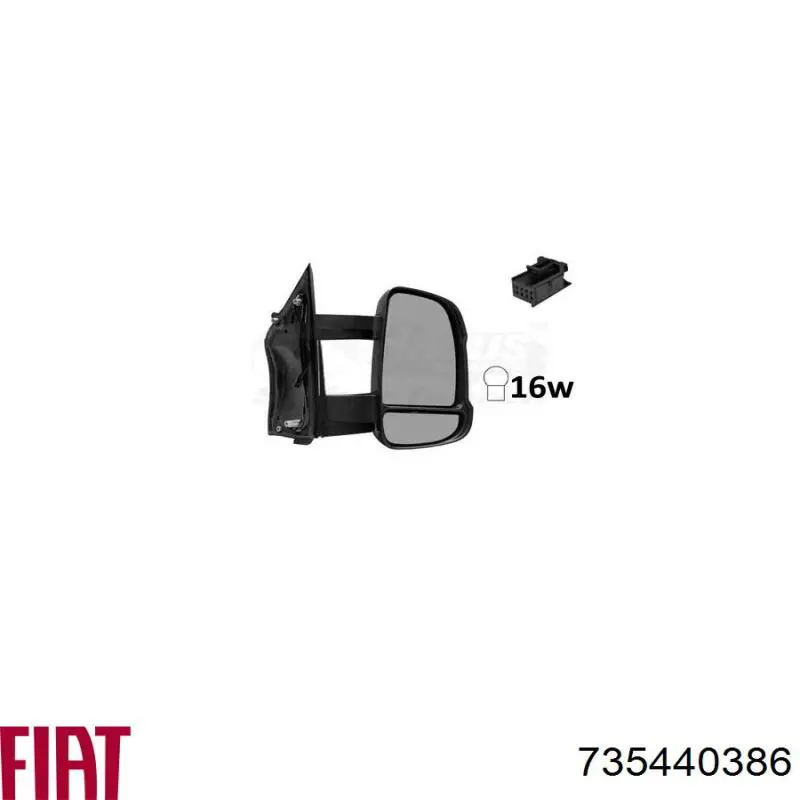 Наружное зеркало правое Fiat/Alfa/Lancia 735440386 цена, от 91.54 USD