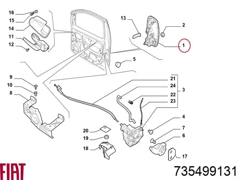 138342 Fiat/Alfa/Lancia Ручка боковой двери наружная правая