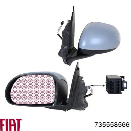 Купить 735558566 Fiat/Alfa/Lancia Боковое зеркало заднего вида правое