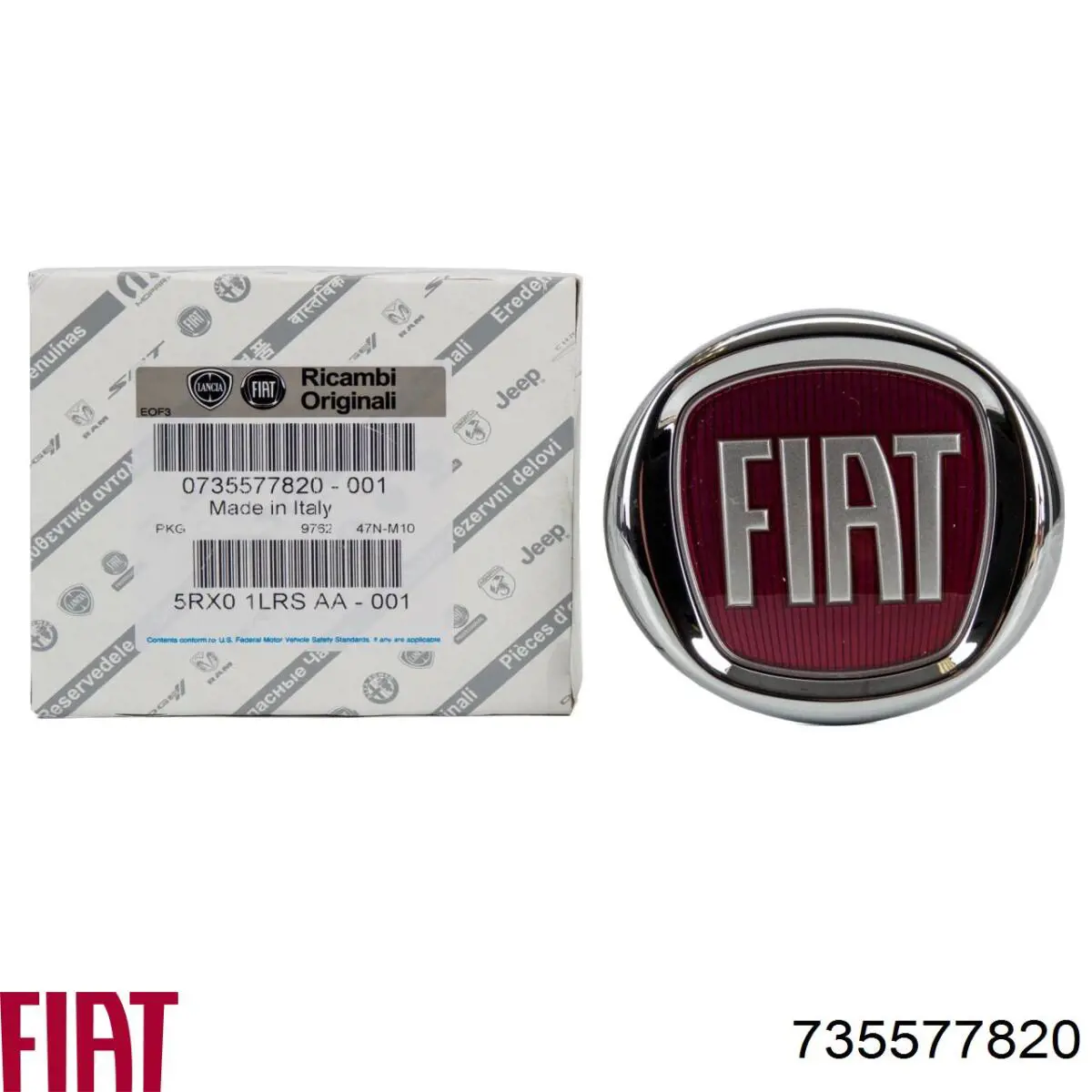 735577820 Fiat/Alfa/Lancia emblema de tampa de porta-malas (emblema de firma)