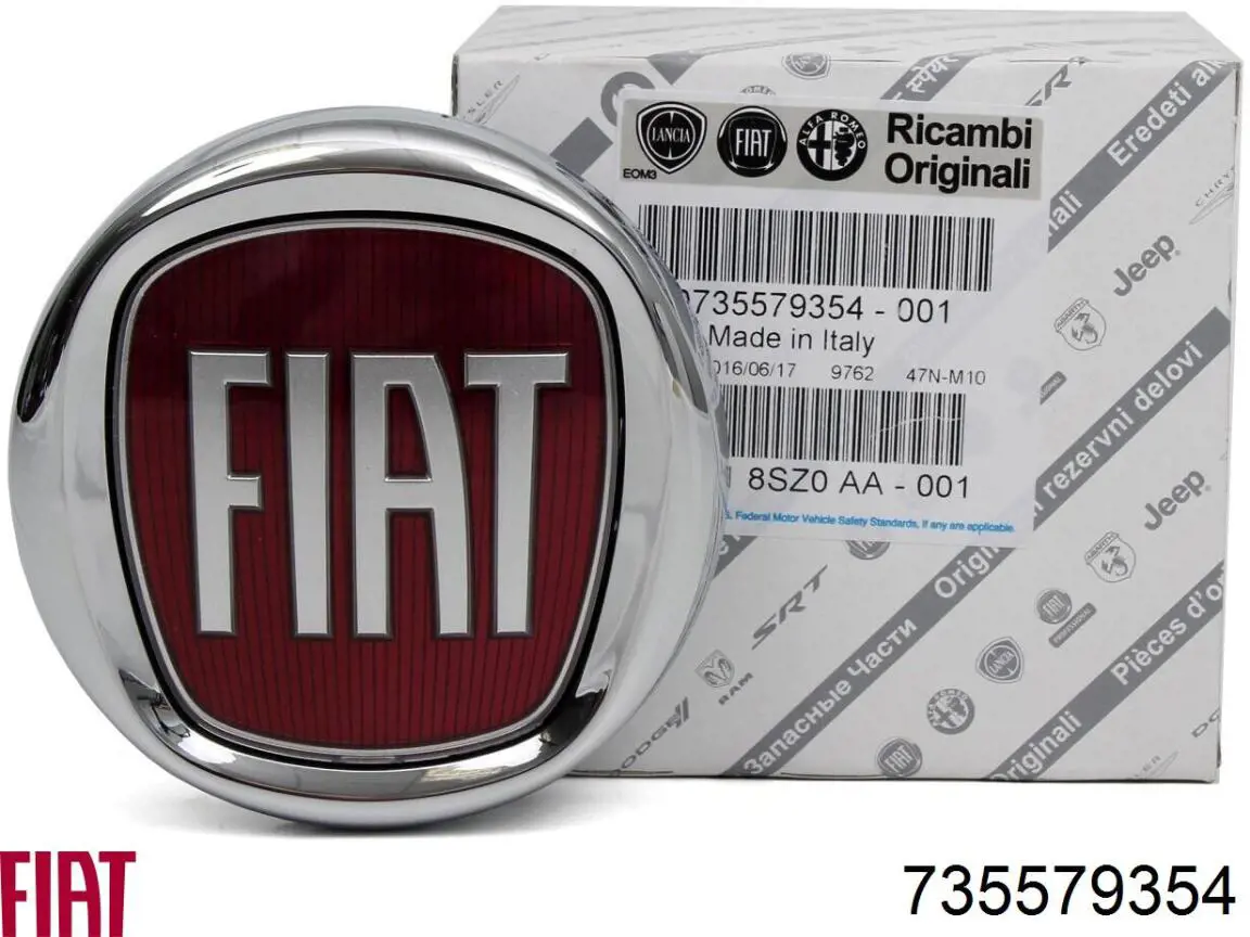 735579354 Fiat/Alfa/Lancia emblema de tampa de porta-malas (emblema de firma)