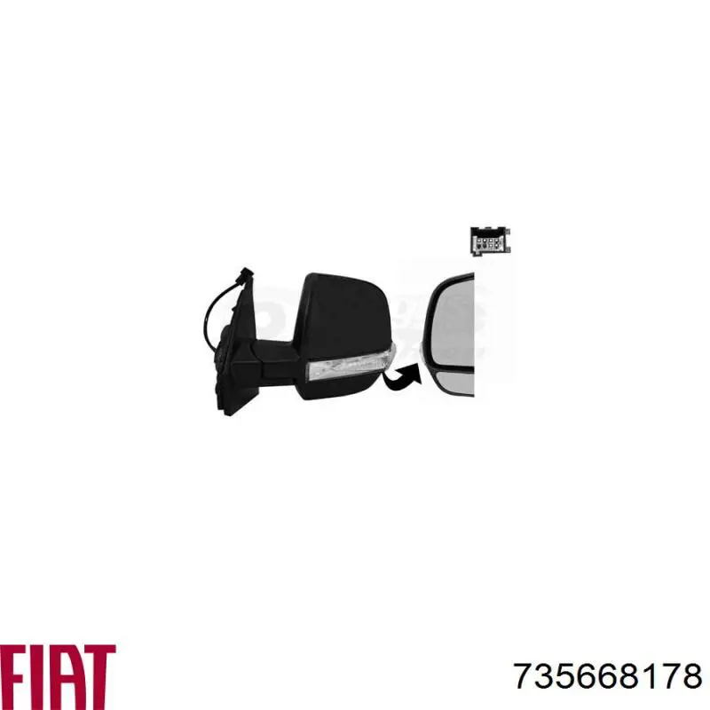 735668178 Fiat/Alfa/Lancia Левое боковое зеркало