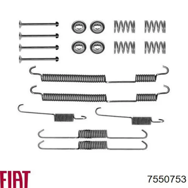 Монтажный комплект задних барабанных колодок 7550753 Fiat/Alfa/Lancia