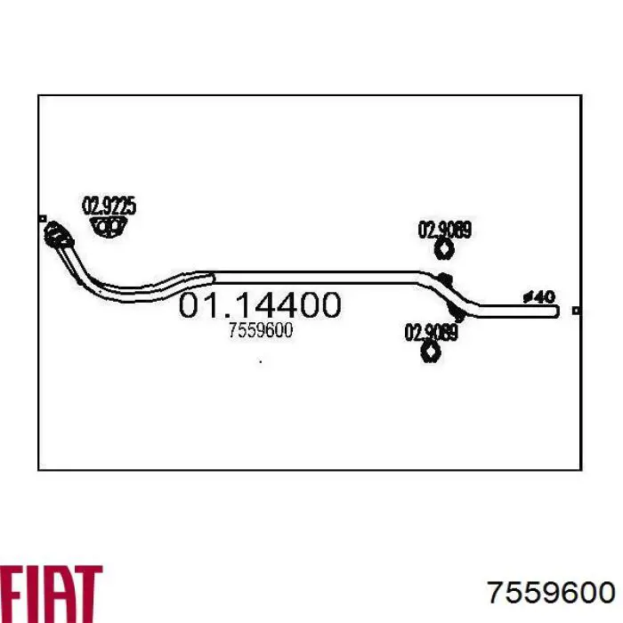 Приёмная труба 7559600 Fiat/Alfa/Lancia