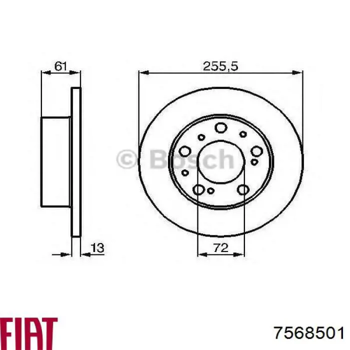 Передние тормозные диски 7568501 Fiat/Alfa/Lancia