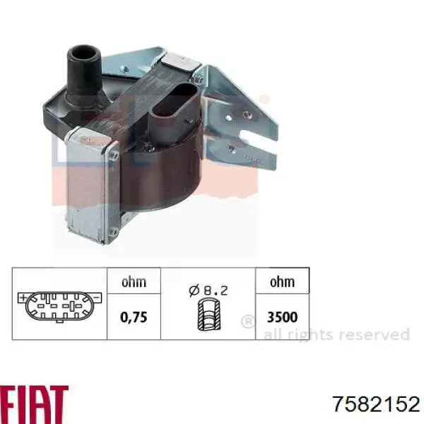 Катушка зажигания 7582152 Fiat/Alfa/Lancia