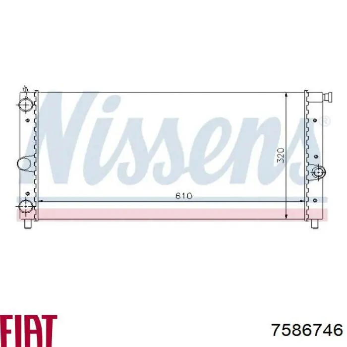 Радиатор 7586746 Fiat/Alfa/Lancia
