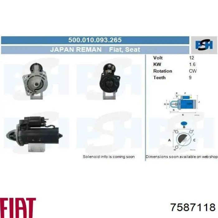 7587118 Fiat/Alfa/Lancia