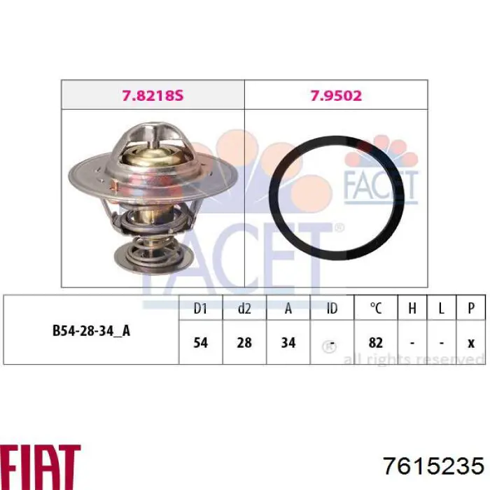 7615235 Fiat/Alfa/Lancia Авто термостат