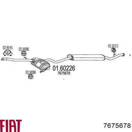 Глушитель, центральная и задняя часть 7675678 Fiat/Alfa/Lancia