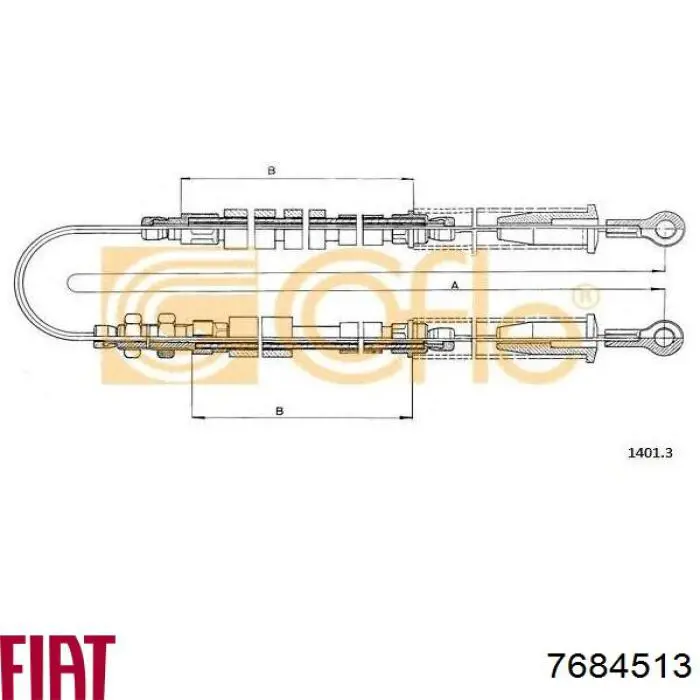 Задний трос ручника Fiat/Alfa/Lancia 7684513 цена, от 21.17 USD