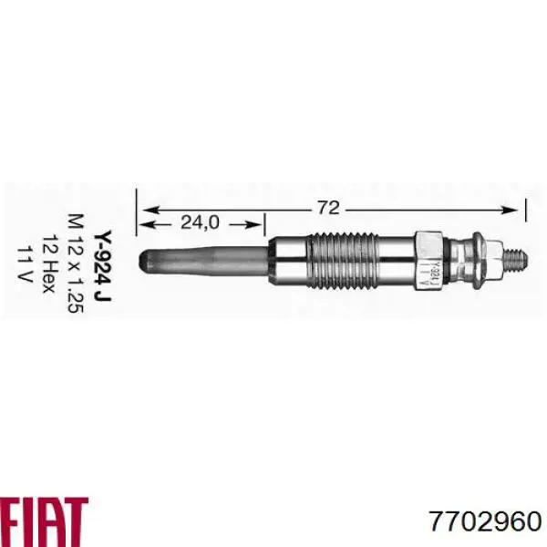 Свечи накала 7702960 Fiat/Alfa/Lancia
