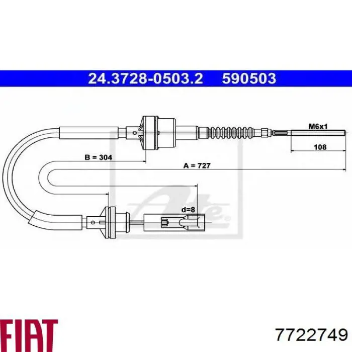 7690073 Fiat/Alfa/Lancia cabo de embraiagem