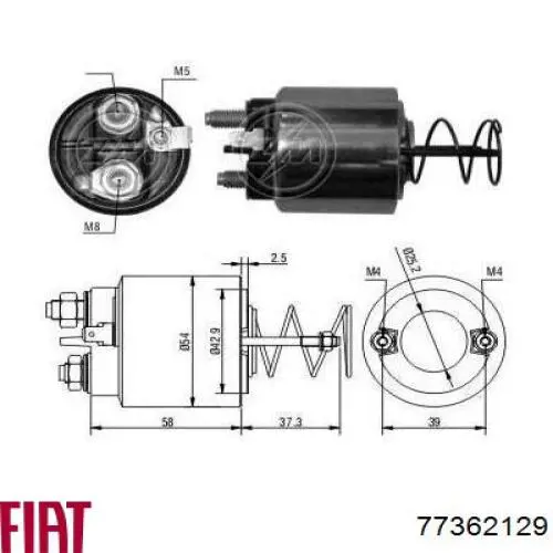 77362129 Fiat/Alfa/Lancia Тяговое реле стартера