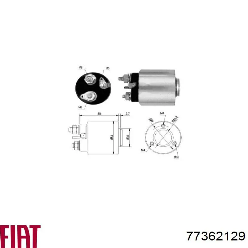 Купить 77362129 Fiat/Alfa/Lancia Тяговое реле