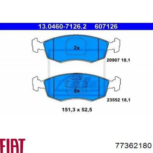 Колодки Fiat/Alfa/Lancia 77362180 цена, от 20.89 USD