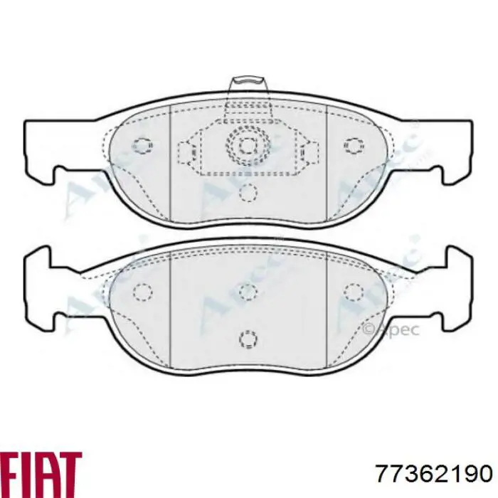 Передние тормозные колодки 77362190 Fiat/Alfa/Lancia