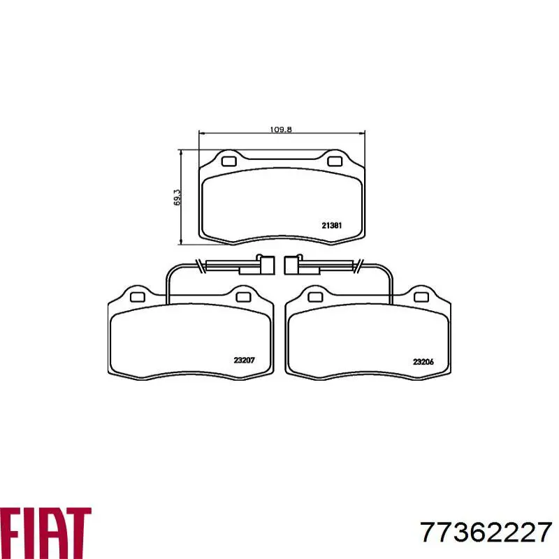 77362227 Fiat/Alfa/Lancia Колодки передние