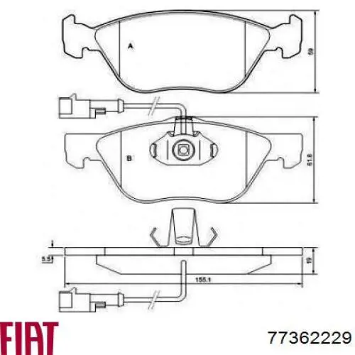 Колодки Fiat/Alfa/Lancia 77362229 цена, от 22.76 USD