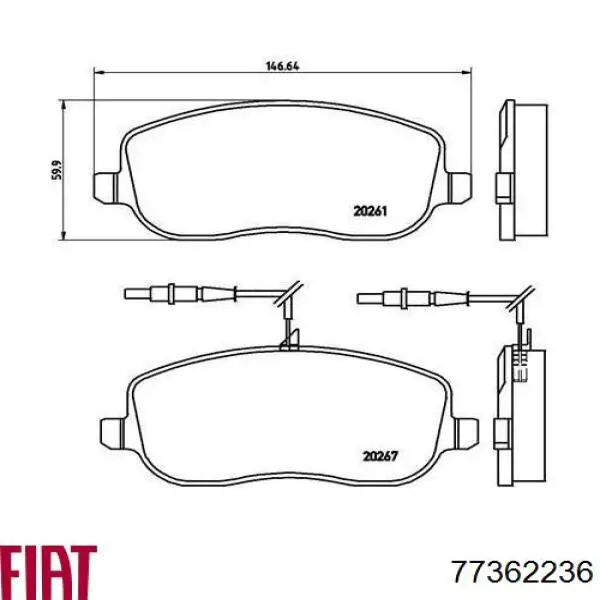 Колодки Fiat/Alfa/Lancia 77362236 цена, от 22.86 USD
