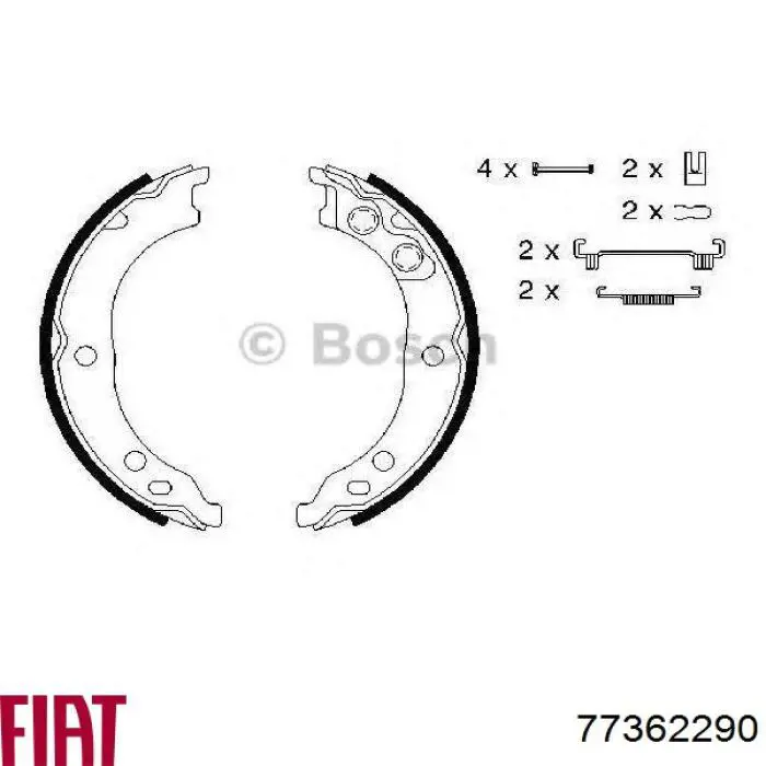 Купить 77362290 Fiat/Alfa/Lancia Колодки ручника/стояночного тормоза