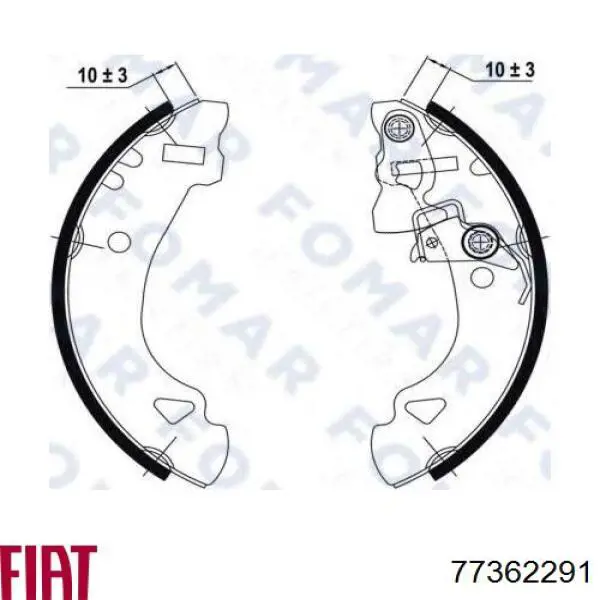 Купить 77362291 Fiat/Alfa/Lancia Задние барабанные тормозные колодки