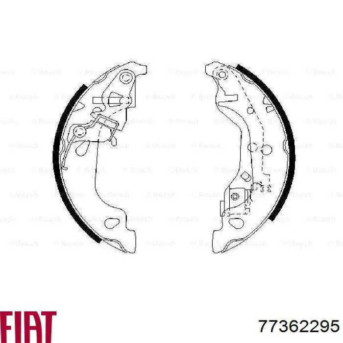Купить 77362295 Fiat/Alfa/Lancia Задние барабанные тормозные колодки