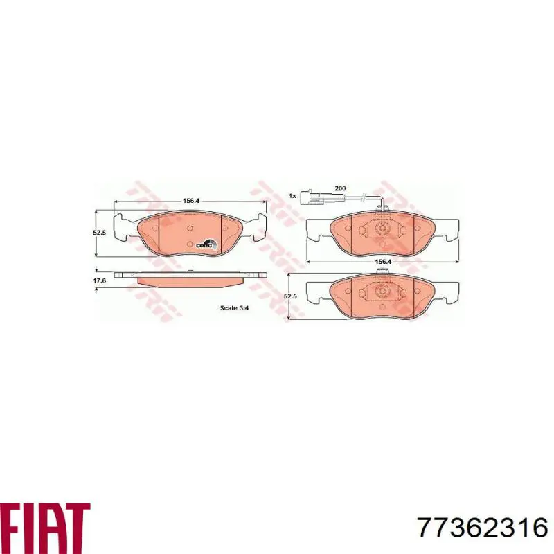 Купить 77362316 Fiat/Alfa/Lancia Колодки тормозные