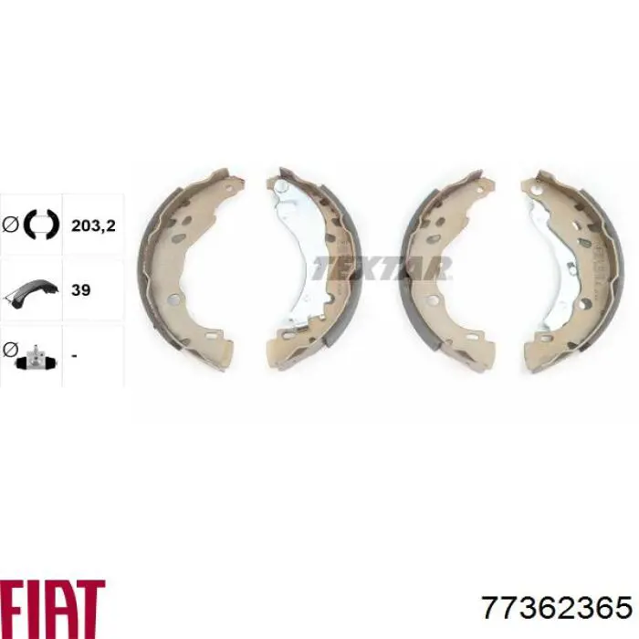 77362365 Fiat/Alfa/Lancia Барабанные тормозные колодки