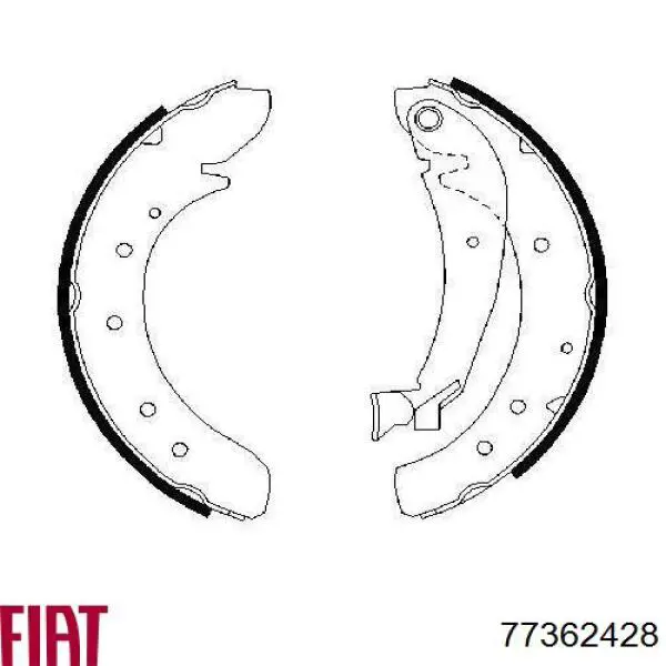 Задние барабанные колодки 77362428 Fiat/Alfa/Lancia