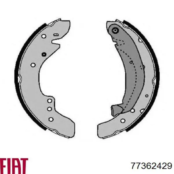 Задние барабанные колодки 77362429 Fiat/Alfa/Lancia
